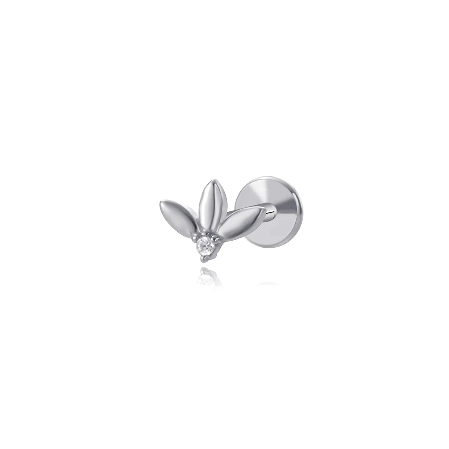 Solid Trio Marquise Flat Back Stud Earring (18G)