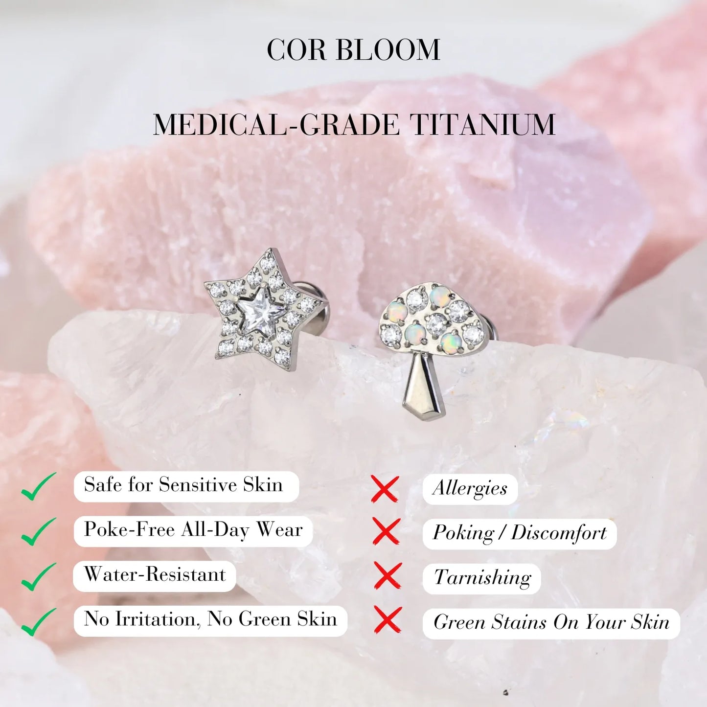 Titanium Cor Bloom Star Piercing Stud