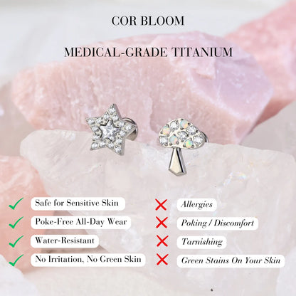 Titanium Cor Bloom Star Piercing Stud