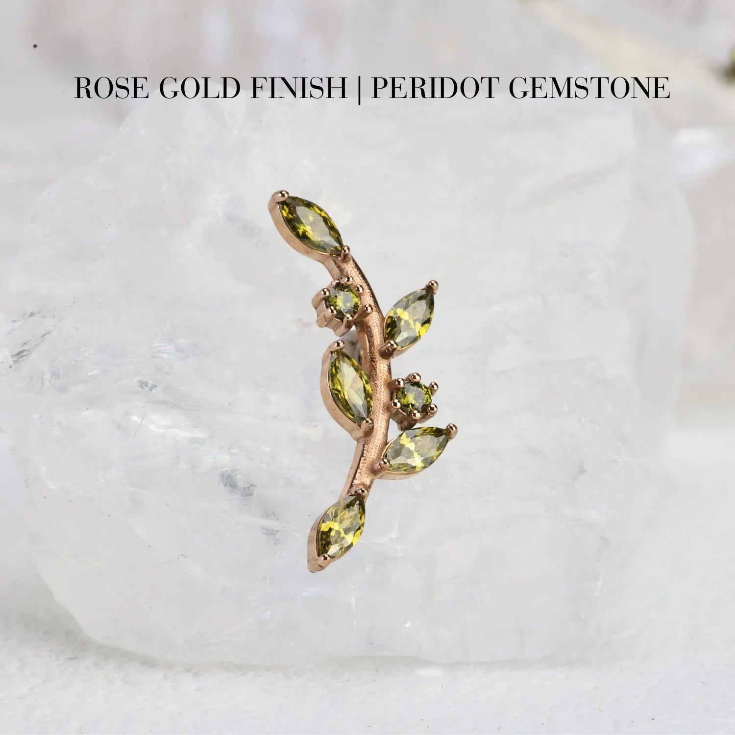 Akira Peridot Climbing Leaf Flatback Stud