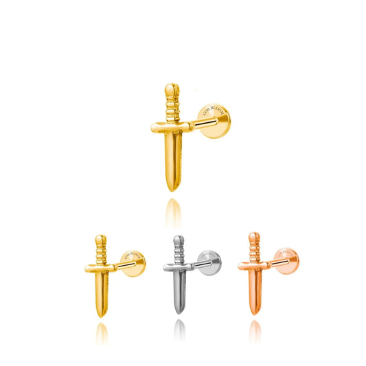 Titanium Calista Solid Sword Flat Back Stud