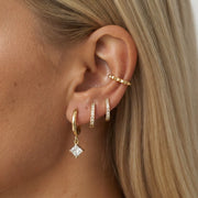 Simple Crystal Hoops Earring Set