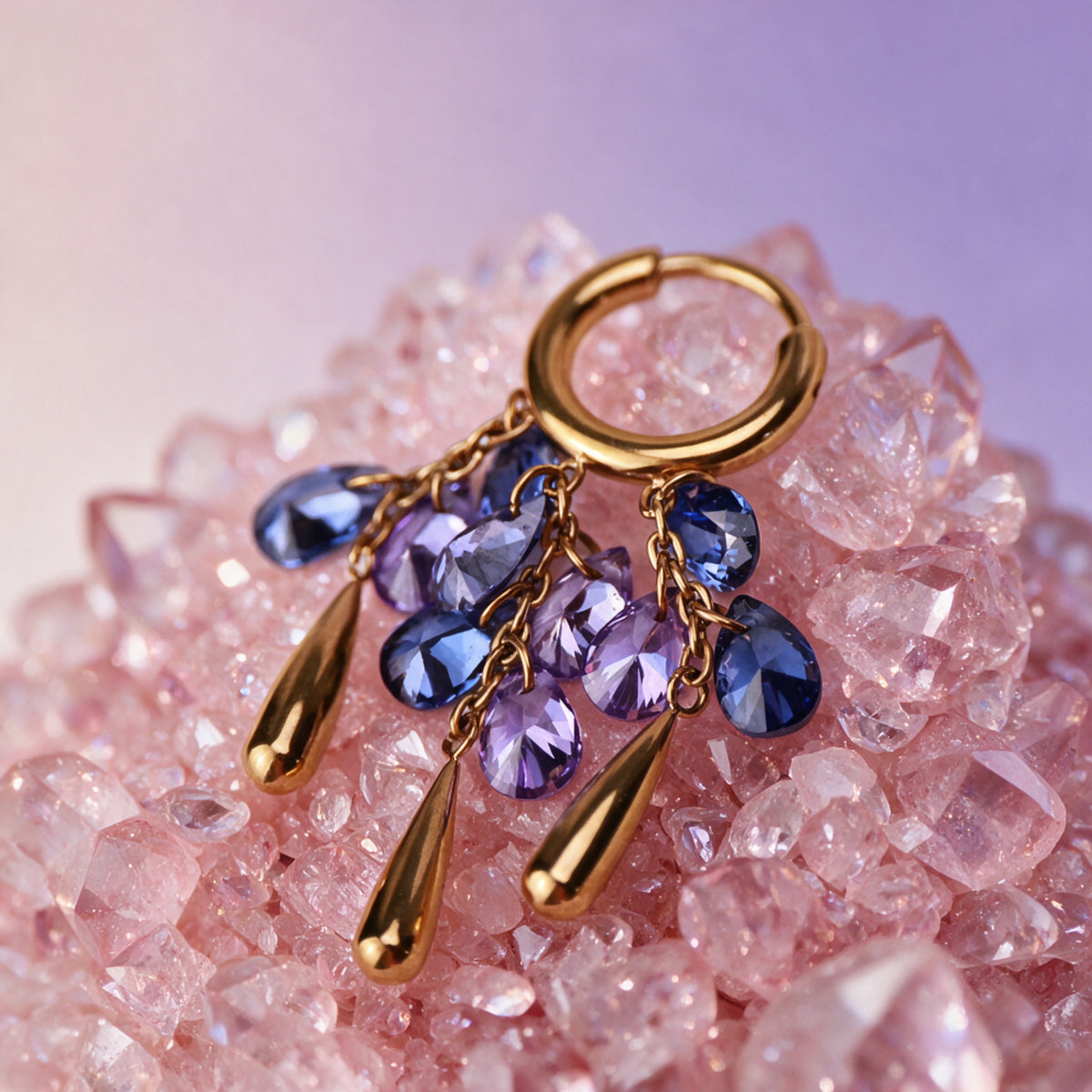 Titanium Kalliope Tanzanite & Amethyst Grape Cascade Clicker