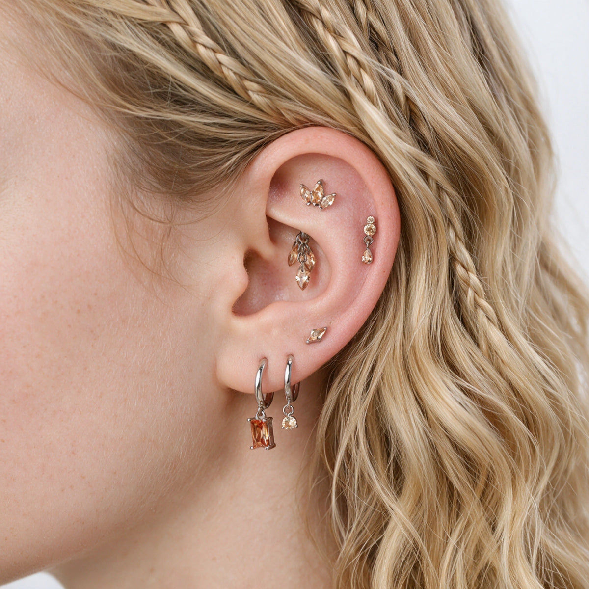 Titanium Althea Floating Champagne Plume | Hidden Helix/Rook
