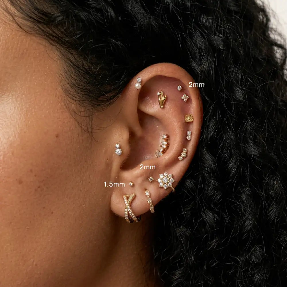 Minimal Round Cut CZ Stud - Threaded
