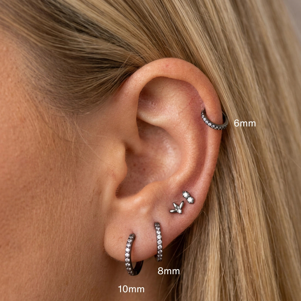 Classic Pave Hoop Earring (20G)