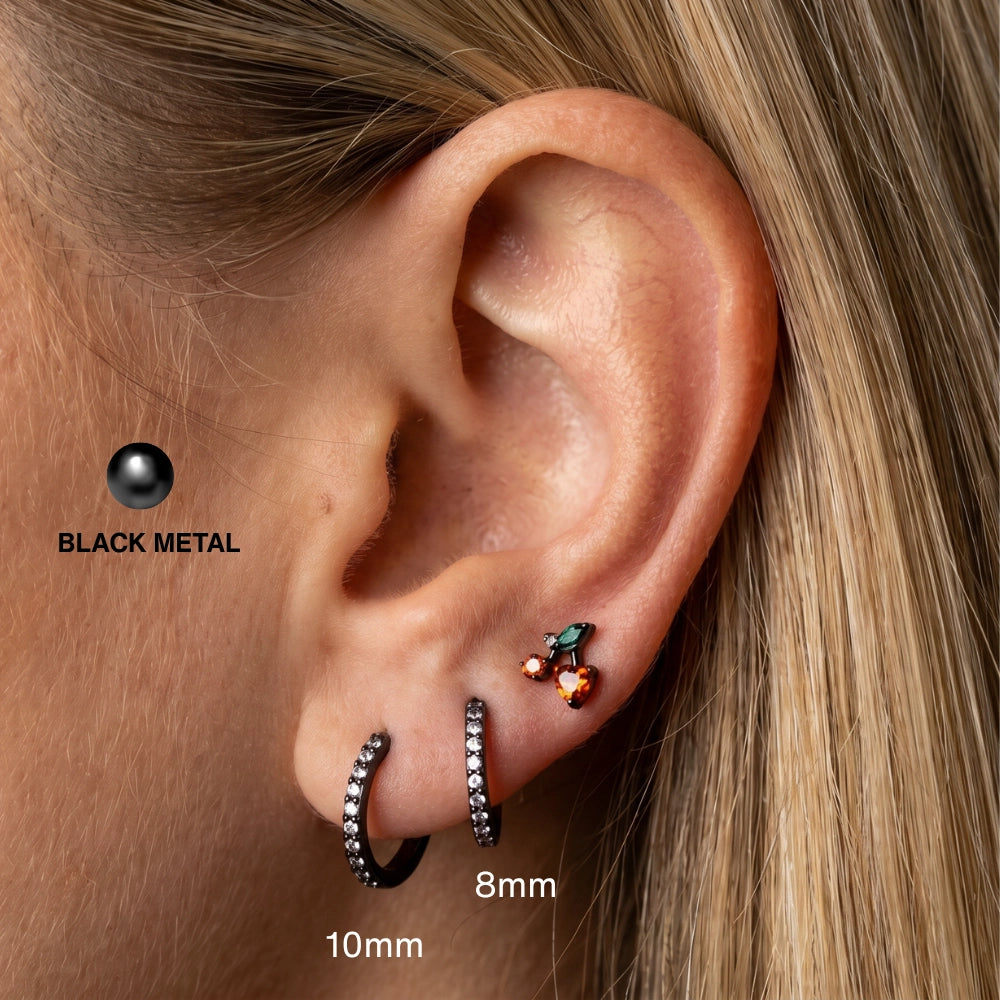 Titanium Ripe Cherry Flat Back Stud