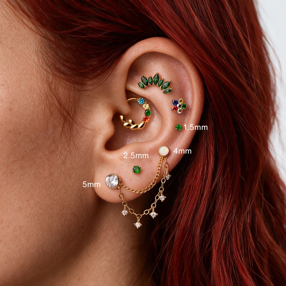 Perno con base piatta in titanio e diamante Essential Forever