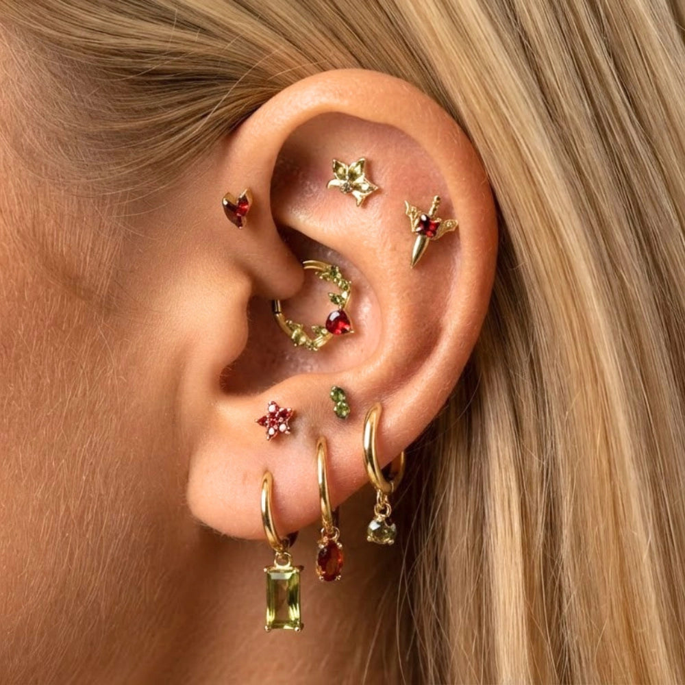 Elsa Peridot Mini Bling Hoop Earrings
