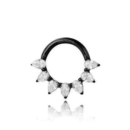 Titanium Diamond Icy Petals Septum Clicker | Daith Hoop