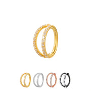 Titanium Duo Diamond Pave Clicker | Conch Hoop