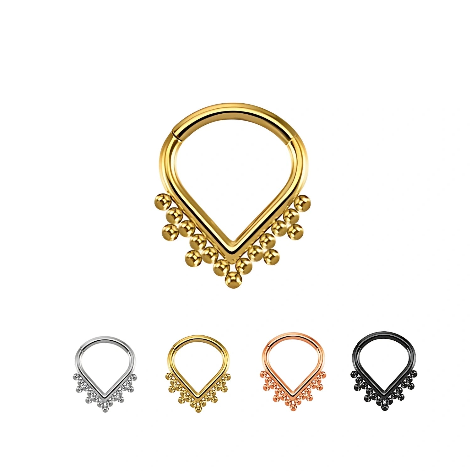 Titanium Tria Septum Clicker · Daith Ring