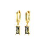 Amelia Peridot Baguette Hoop Earrings