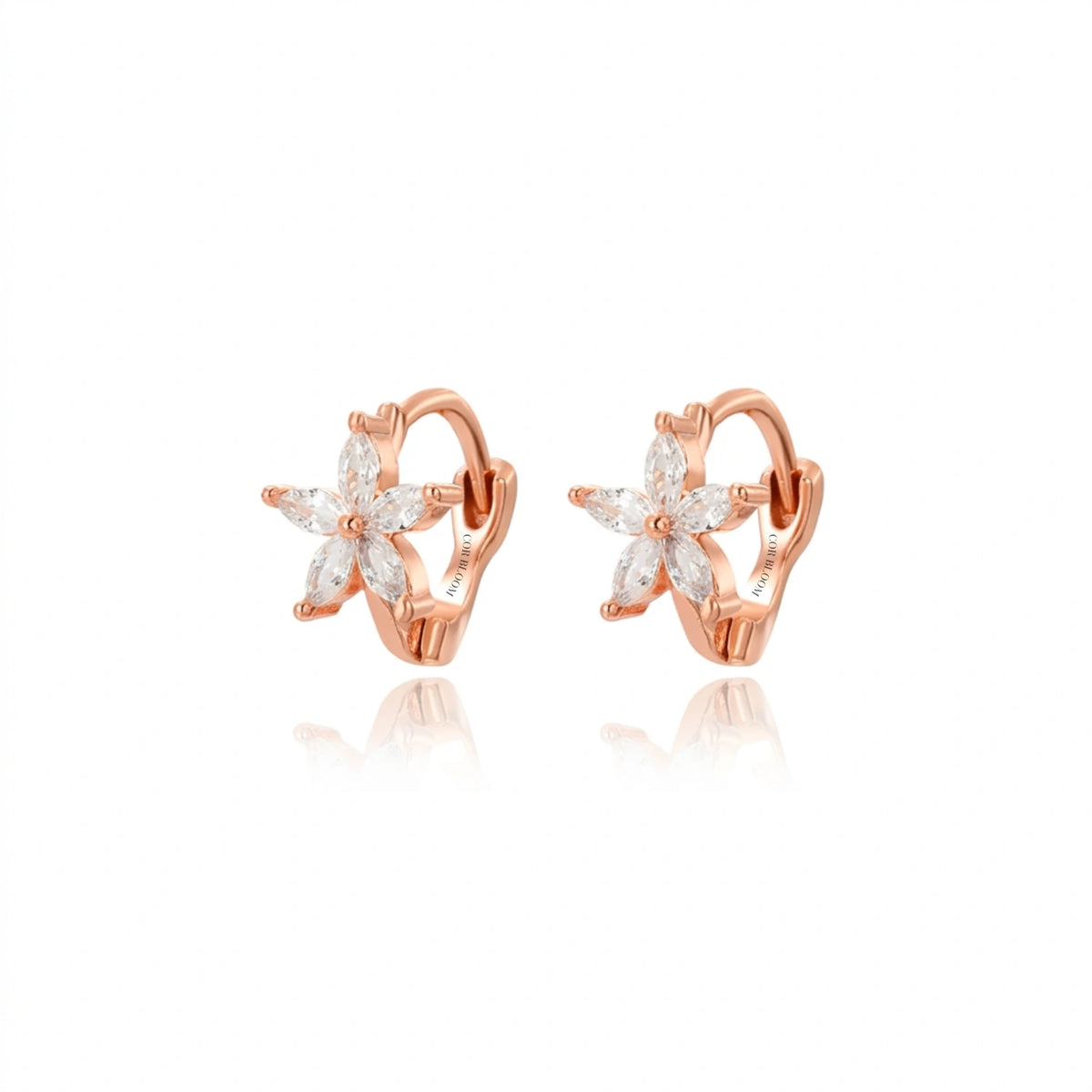 Boucle d’oreille huggie fleur en cristal Ella