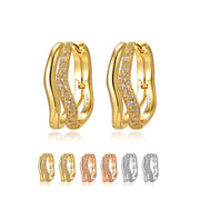 Wave Diamond Hoops