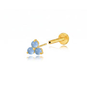 Titanium Athina Mini Triangle Stud - Blue Agate
