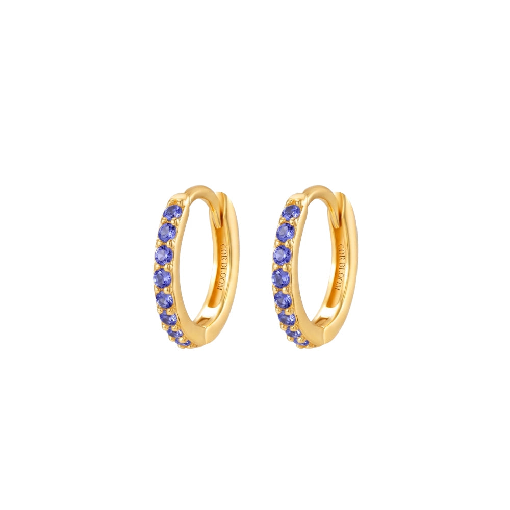 Arya Tanzanite Pave Hoop Earrings