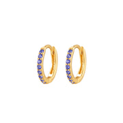 Arya Tanzanite Pave Hoop Earrings