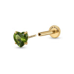 Titanium-Multisize-Stecker mit herzförmigem Peridot (Push-Pin)