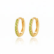 Arya Peridot Pave Hoop Earrings