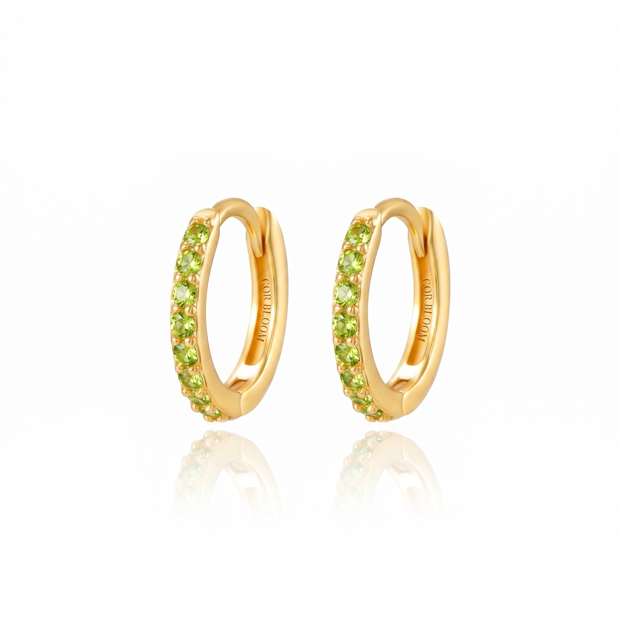 Arya Peridot Pave Hoop Earrings