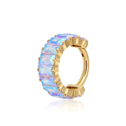 Titanium Northern Lights Gemstone Sugar Clicker | AB Conch Hoop