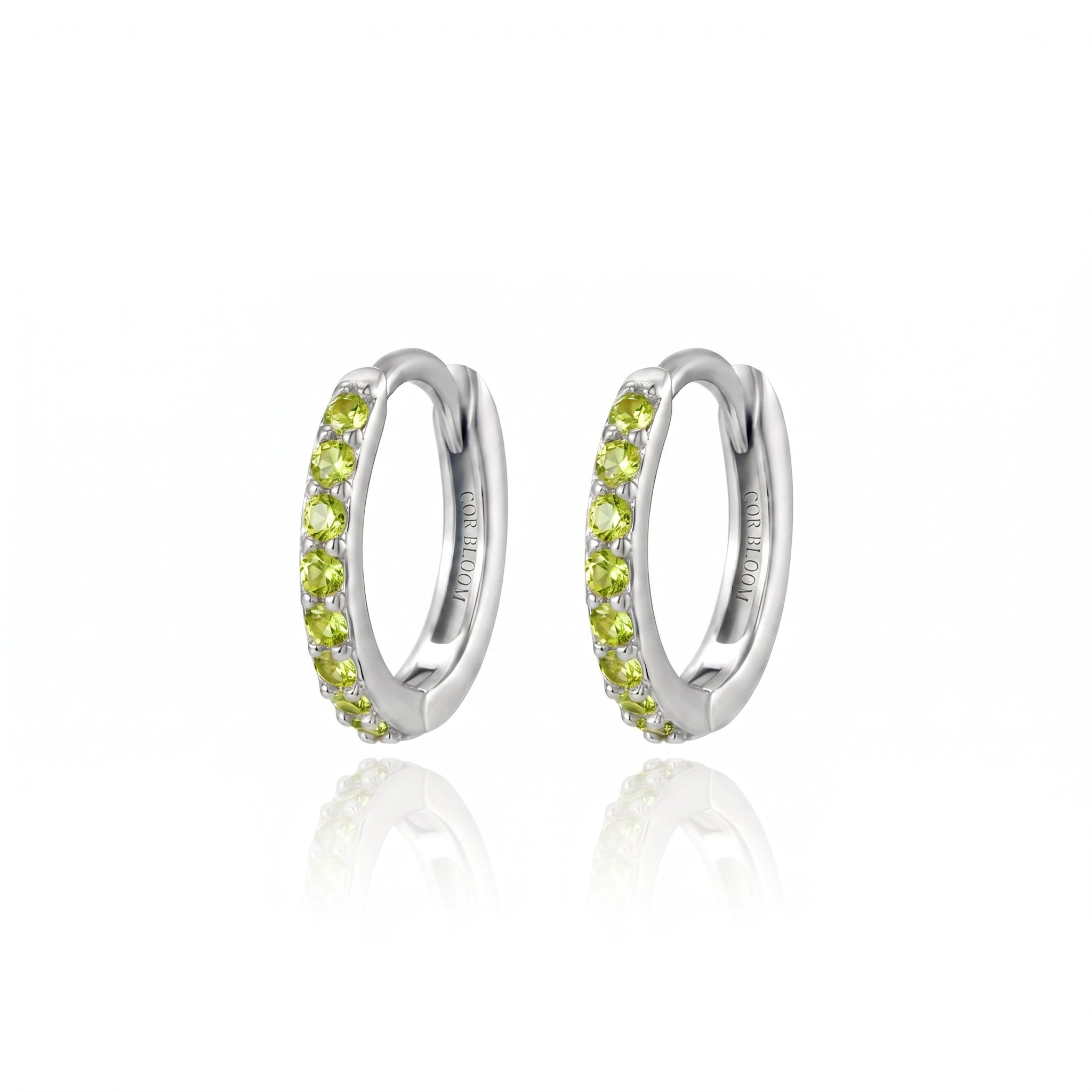 Arya Peridot Pave Hoop Earrings