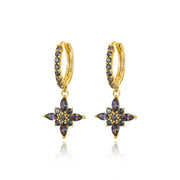 Lydia Dark Iridescent Starflower Drop Earrings