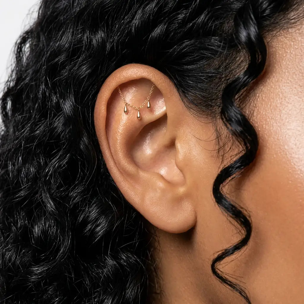 Nomiki Trio Solid Marquise Stud - Hidden Helix &  Hidden Rook