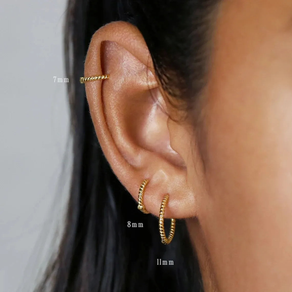Basic Twisted Rope Hoop Earring (20G)