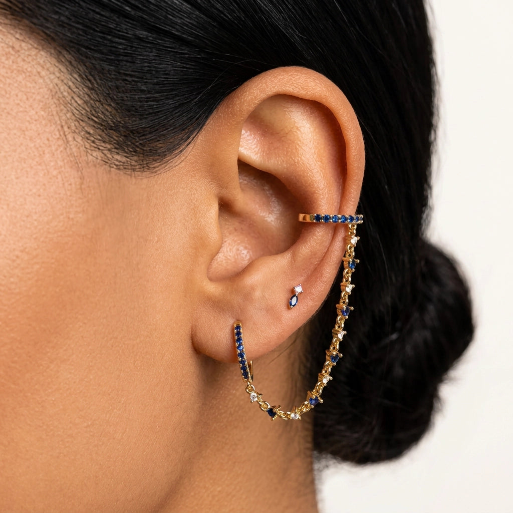 Titanium Eve Mini Marquise Stud - A Spark of Fire & A Touch of Ocean