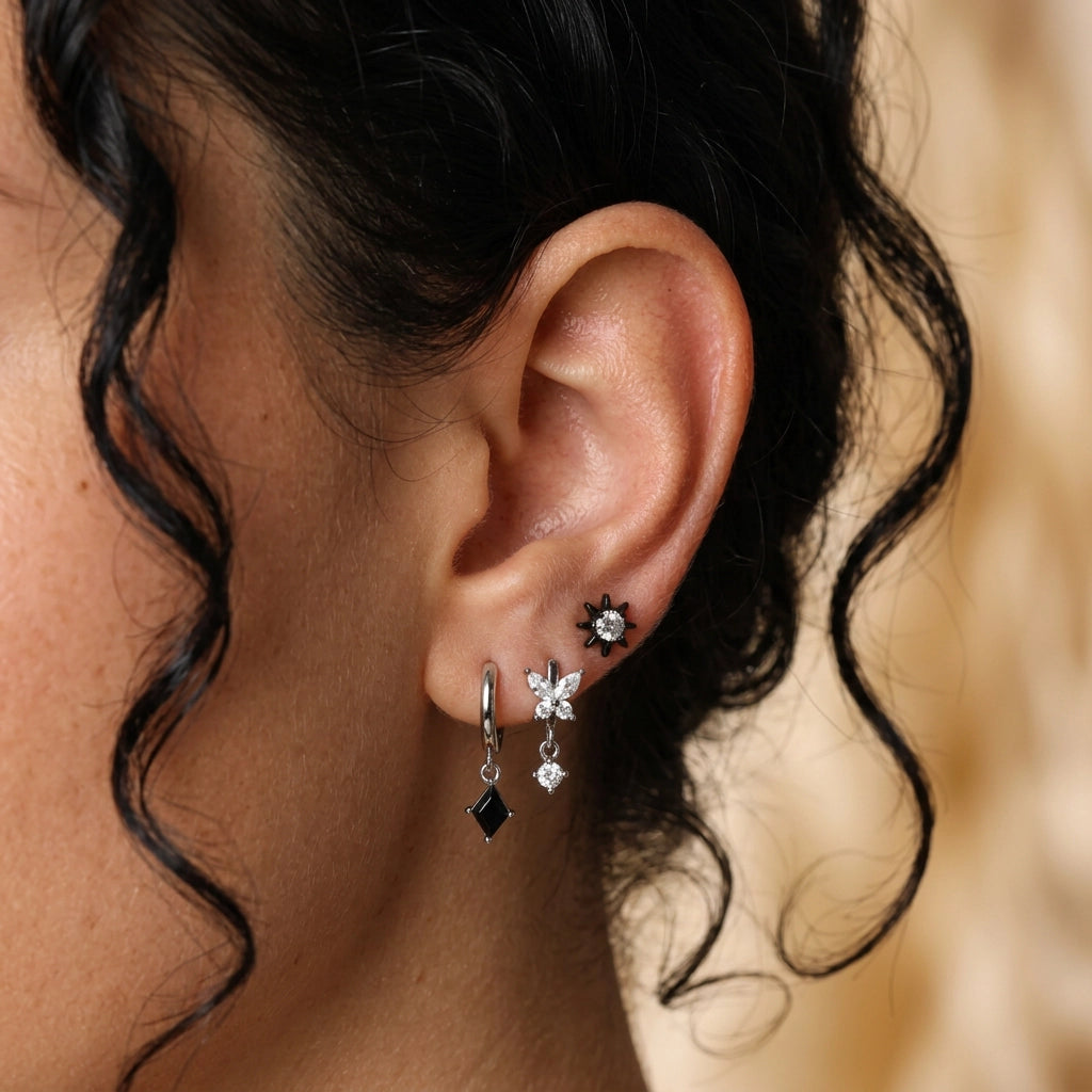 Aeliana Glowing Sun Flat Back Piercing Stud