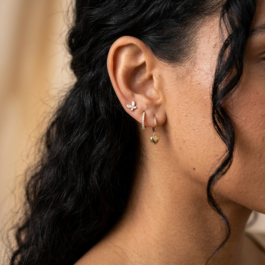 Love & Butterfly Earring Set
