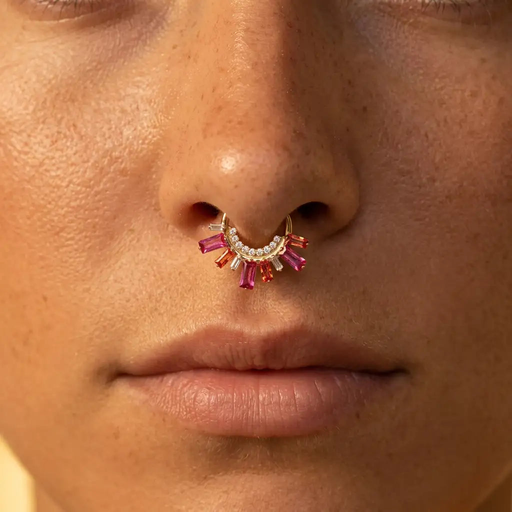 Titanium Aphaea Red Garnet & Ruby Clicker