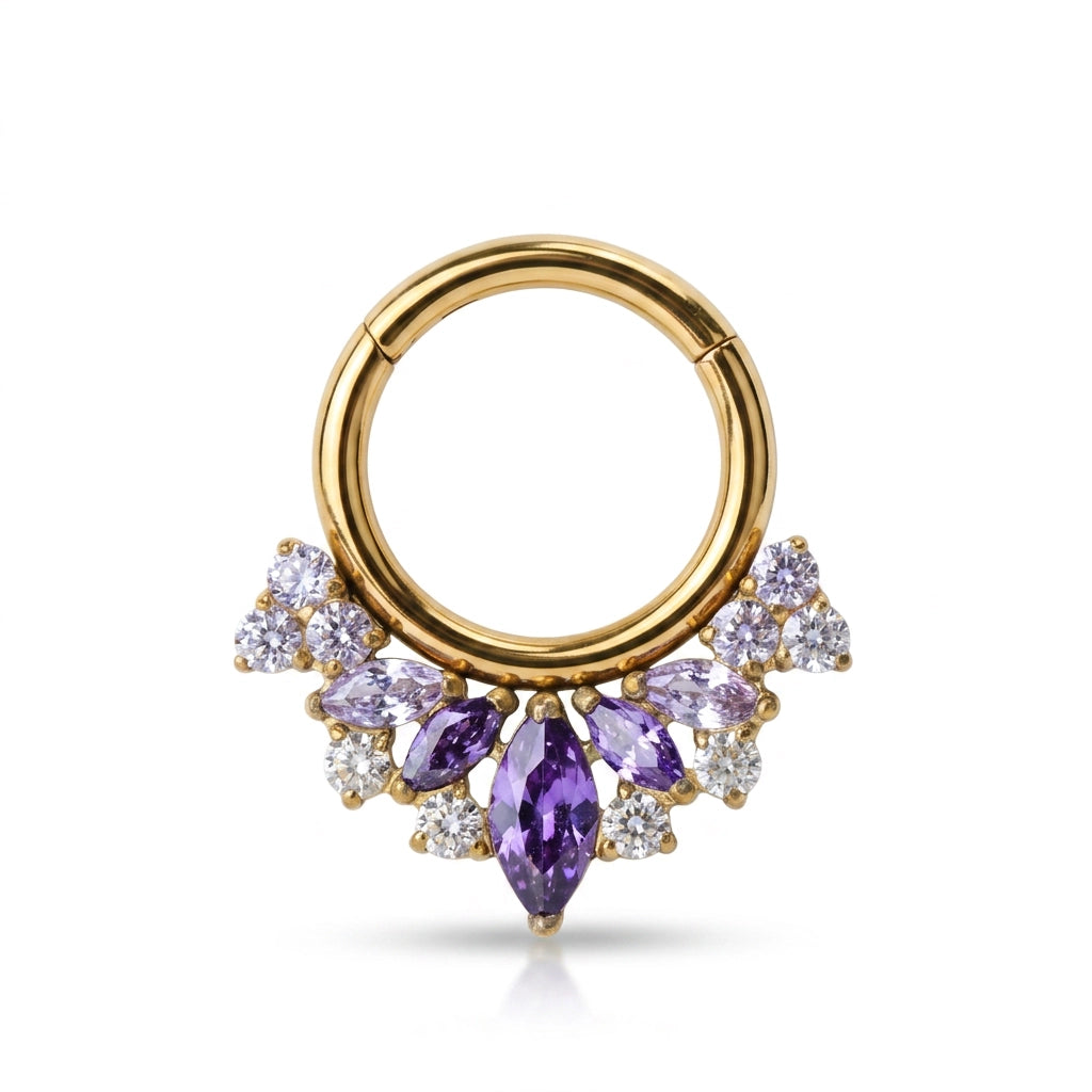 Titanium Celestia Marquise Crown Clicker - Amethyst
