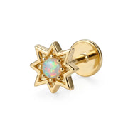 Athena White Opal Northern Star Flat Back Stud
