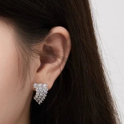 Triple Diamond Tassel Drop Earrings