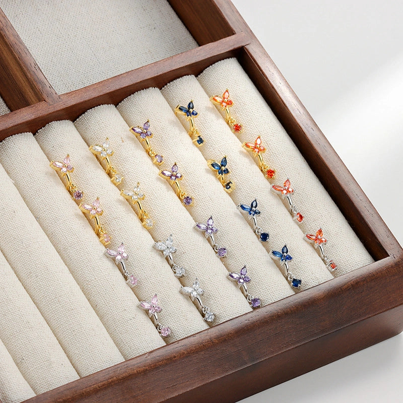 Crystal Butterfly Huggie Earrings
