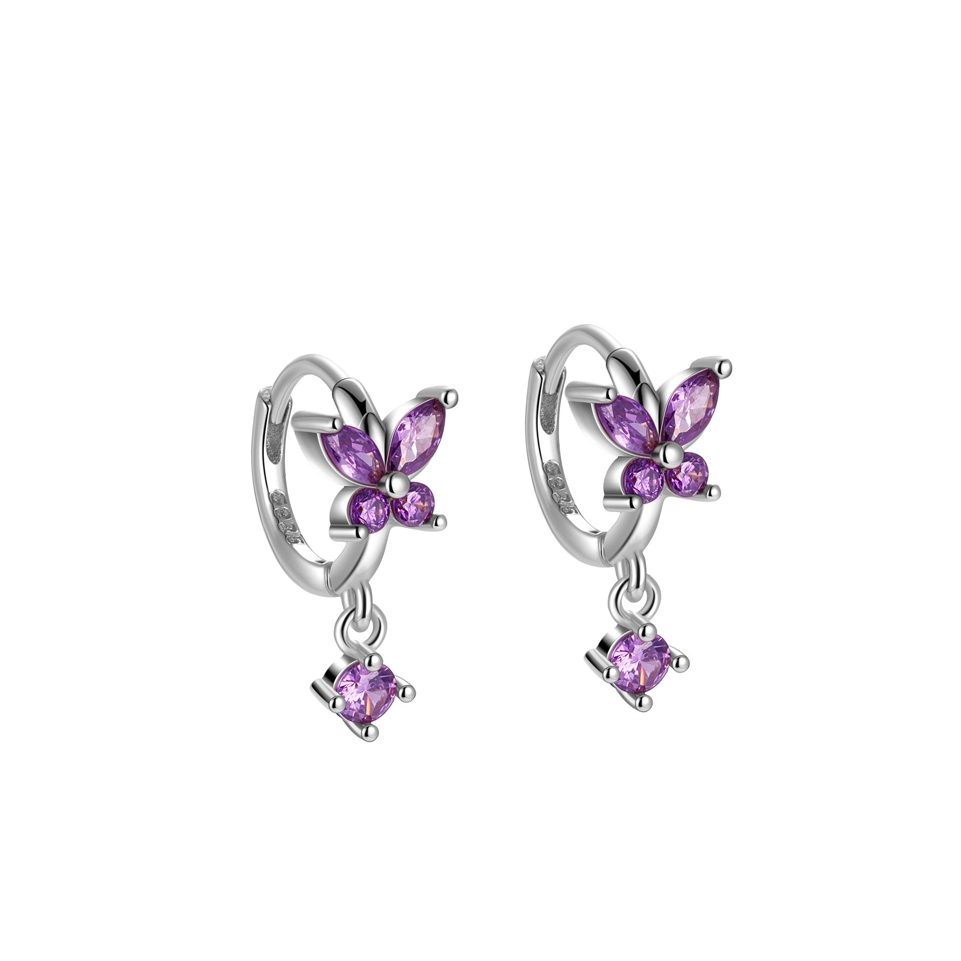 Crystal Butterfly Huggie Earrings