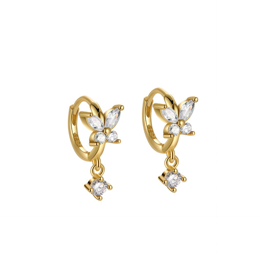 Nefeli Diamond Butterfly Huggie Earrings