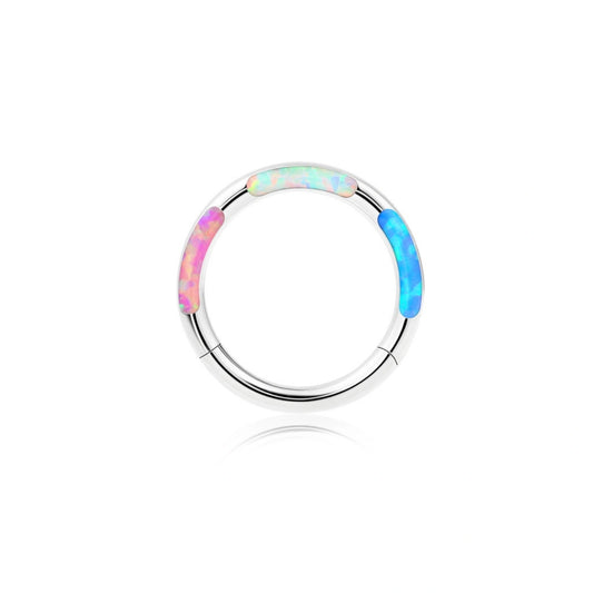 Titanium Trio Opal Infinity Septum Clicker | Daith Ring