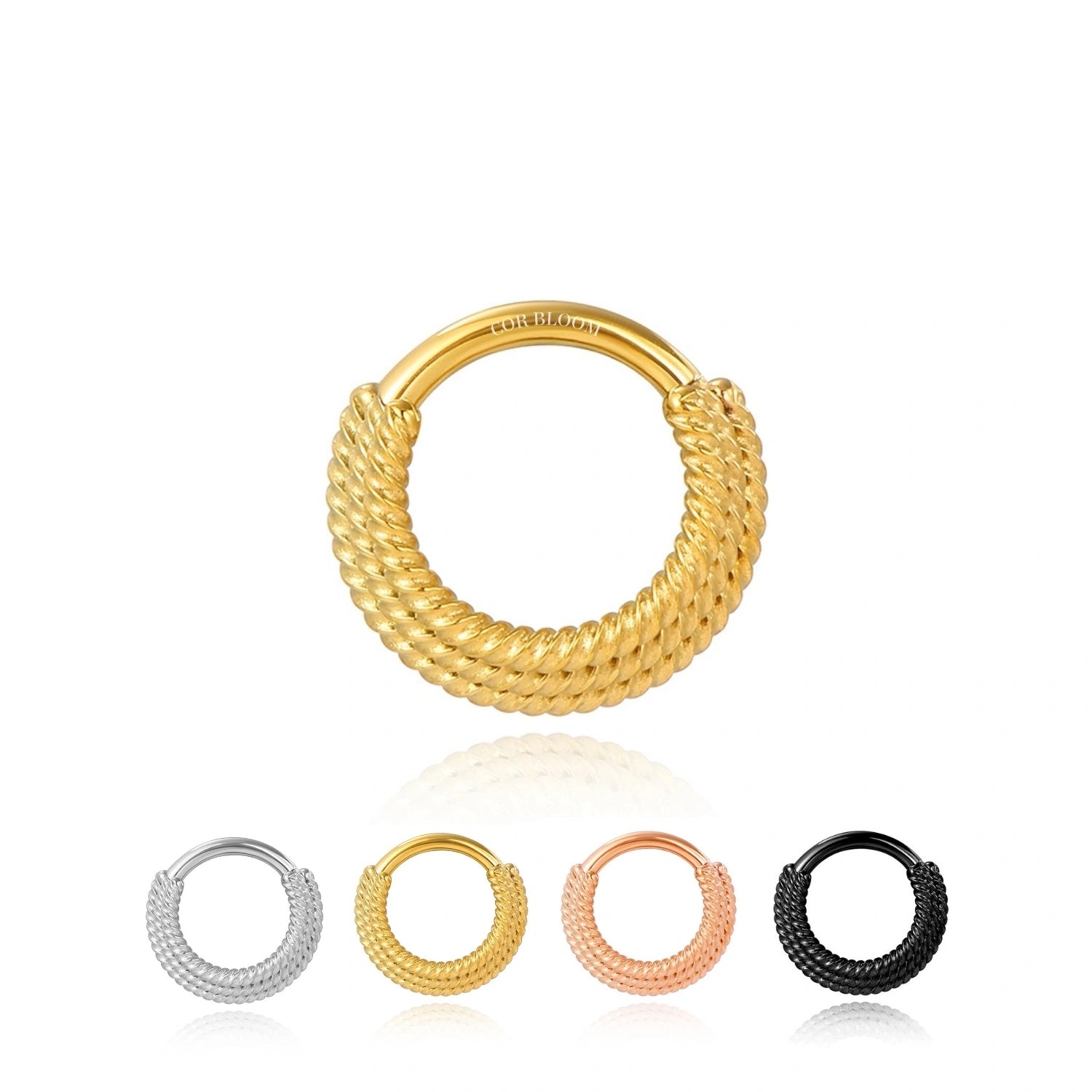 Solid Titanium Thick Rope Septum Clicker