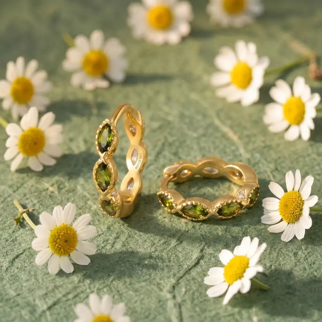 Freya Peridot Marquise Hoops