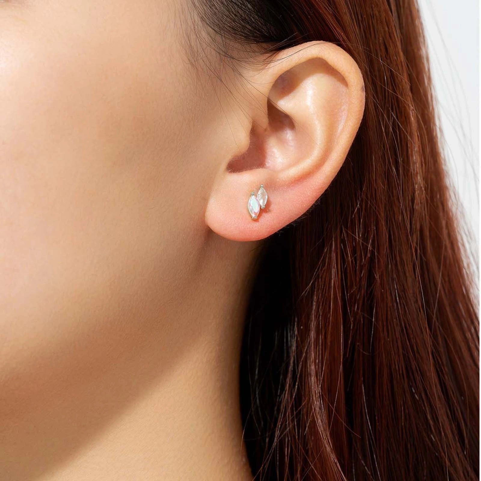 Dainty Marquise Stud Earrings