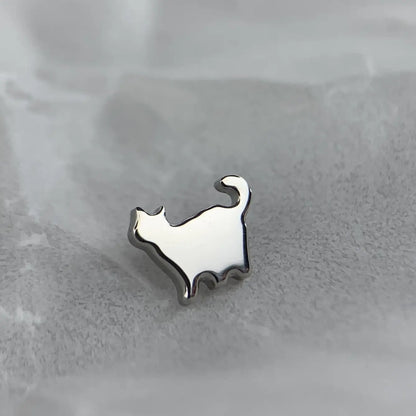 Titanium Mini Kitty Flat Back Stud