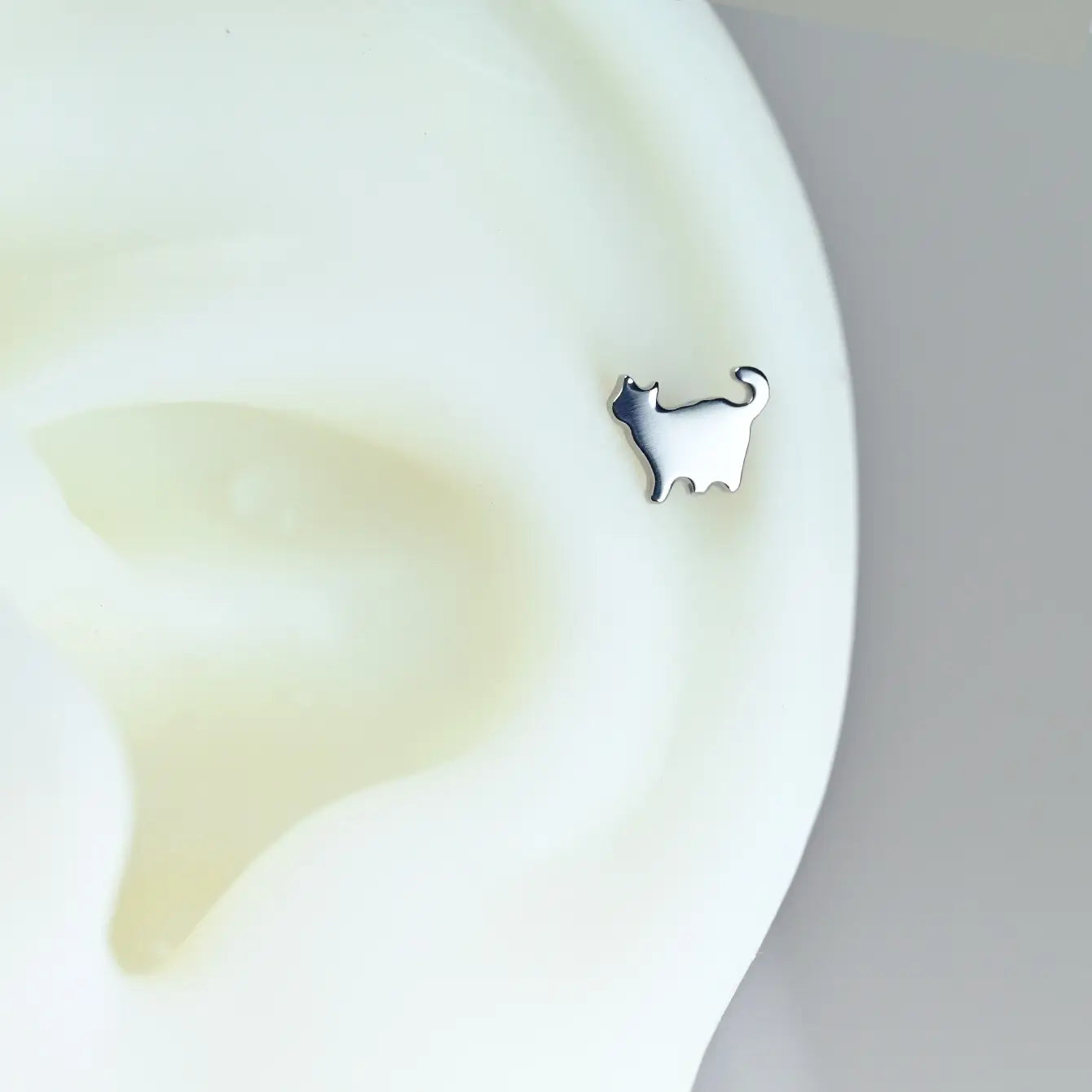 Titanium Mini Kitty Flat Back Stud
