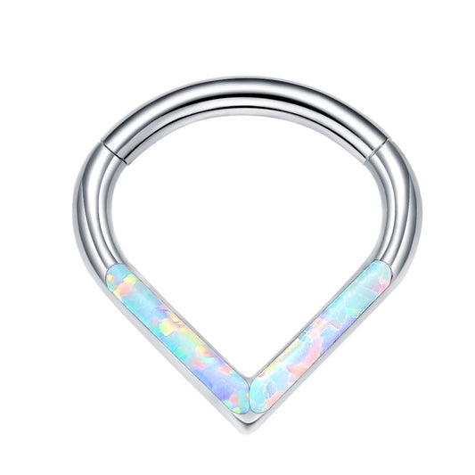Titanium White Opal Pear Shape Clicker