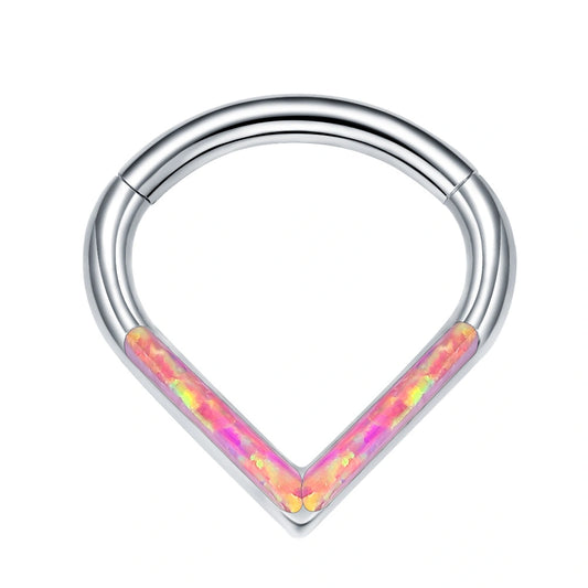 Titanium Pink Opal Pear Shape Clicker