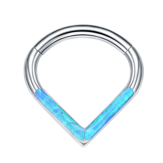 Titanium Blue Opal Pear Shape Clicker