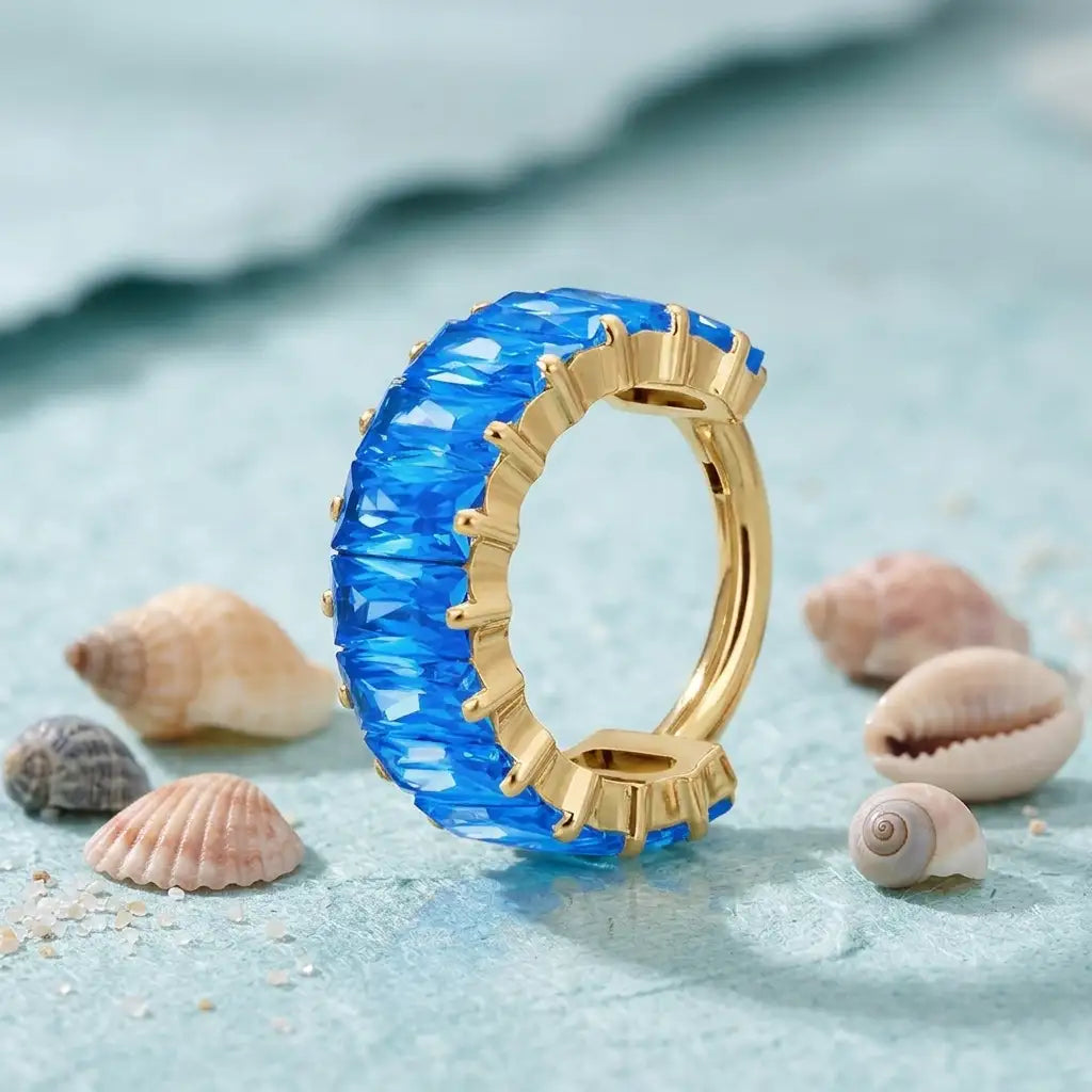 Titanium Aquamarine Sugar Clicker | Conch Hoop